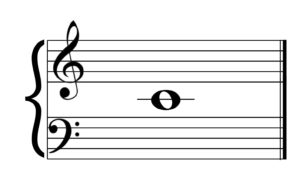 Middle C on the grand staff