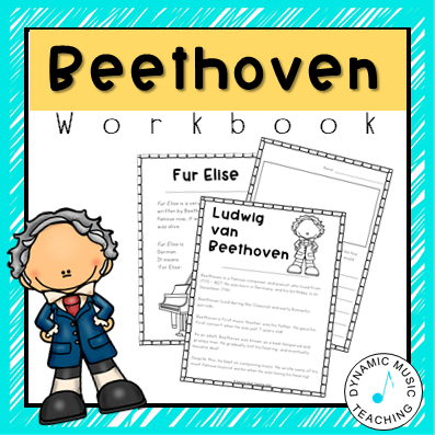 Beethoven Worksheets - workbook on composers for kids