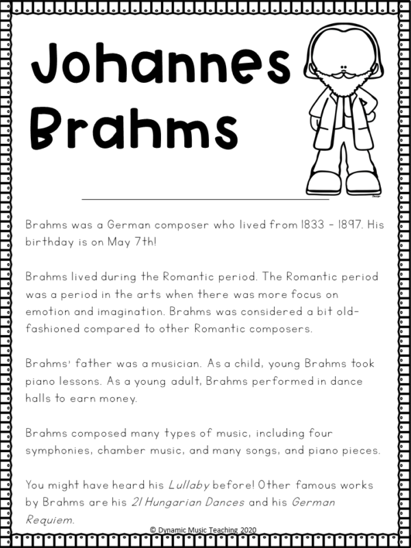 brahms-worksheets-romantic-music-composer-elementary-music