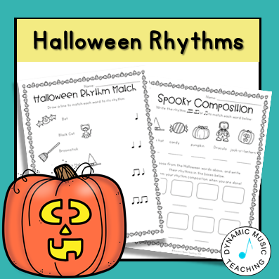 Halloween Music Worksheet Rhythm Collection Dynamic Music Teaching