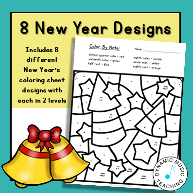 New Year's music worksheets
