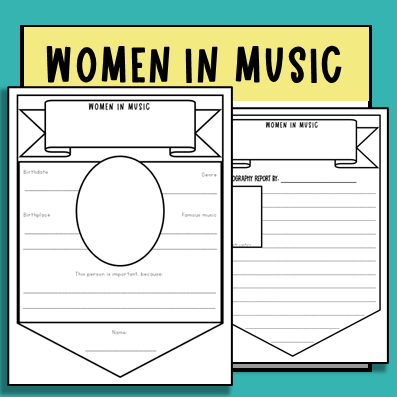 Women in music research pennants - free printables