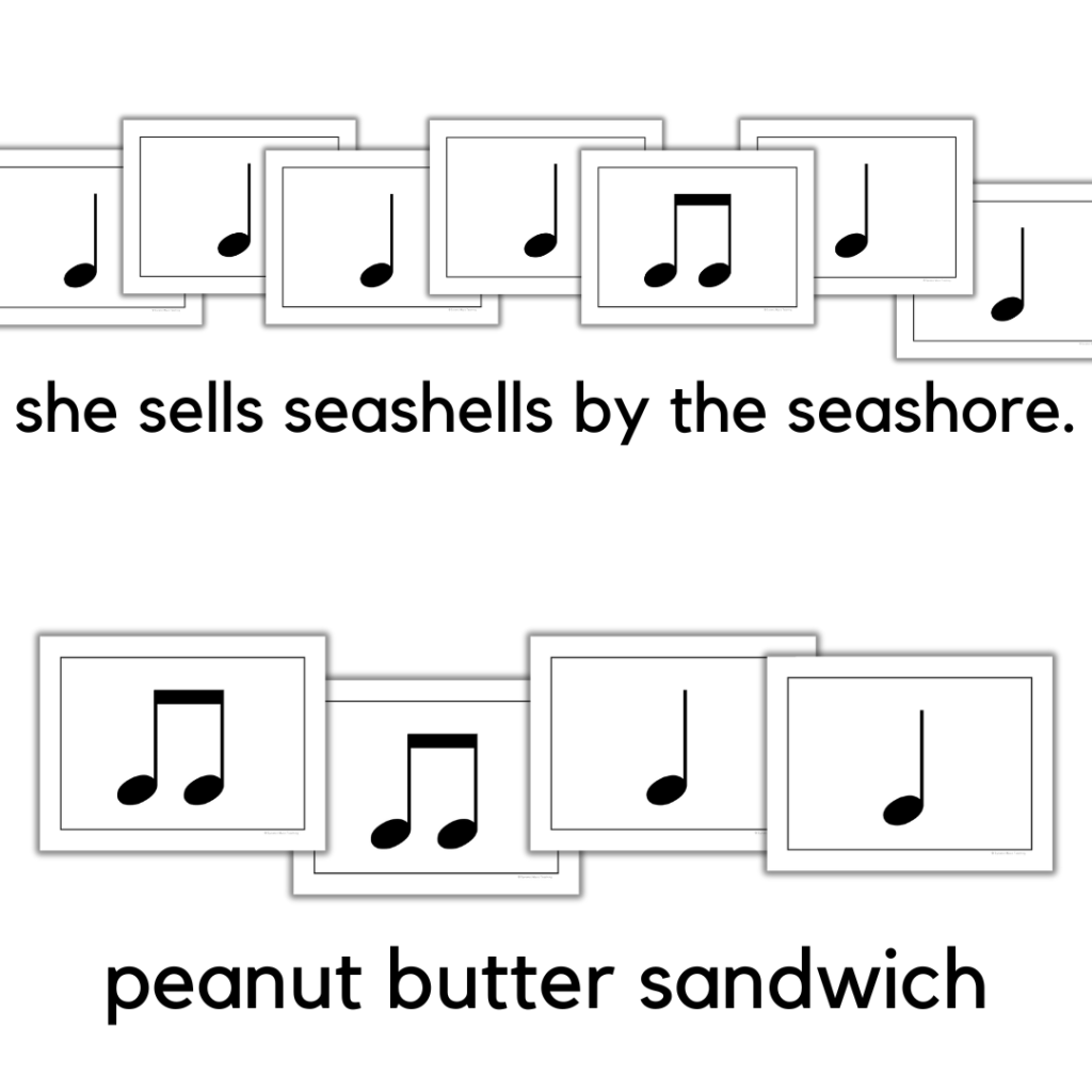 silly sentences - activities to teach rhythm with words