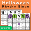 Halloween rhythm bingo level 1 - 50 music bingo cards to review ta, ti-ti, and rest