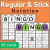 Halloween rhythm bingo - bingo cards included in both regular and stick notation