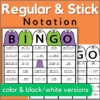 Halloween rhythm bingo for sixteenth notes - includes both regular and stick notation .