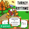 Turkey Rhythms includes 4 games (a Thanksgiving rhythm game for music lessons)