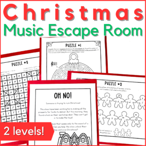 Christmas music escape room game in 2 levels.