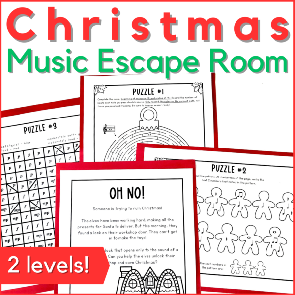 Christmas music escape room game in 2 levels.