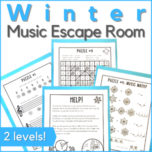 winter music escape room in 2 levels