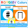 ROYGBIV colors - editable text in PowerPoint