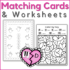 Valentine's Day beginner piano worksheets and matching cards - finger numbers and key names