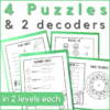 4 puzzles & 2 decoders in 2 levels 3 each - in this St. Patrick's Day music printable activity