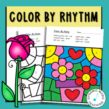 Valentine's Day music color-by-rhythm worksheets