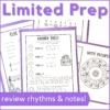 limited prep - review rhythms and notes with this spring music lesson printable