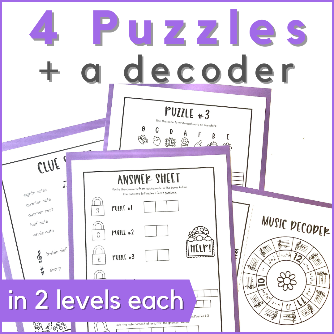 Spring Music Escape Room - Printable Music Game - Dynamic Music Teaching