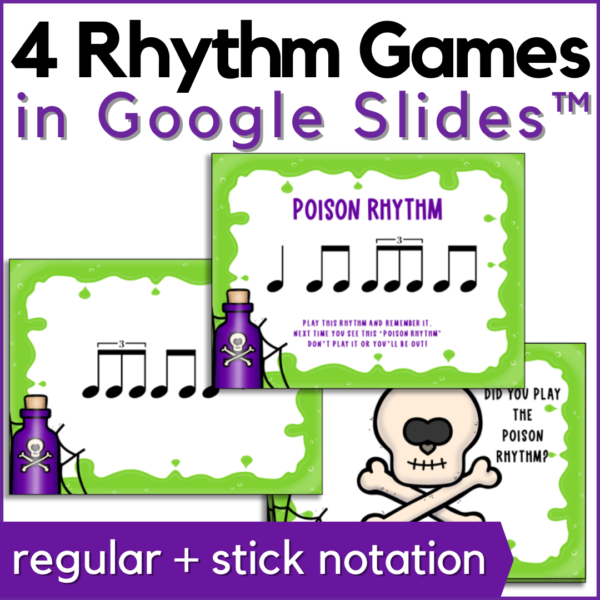 4 poison rhythm games in both regular and stick notation