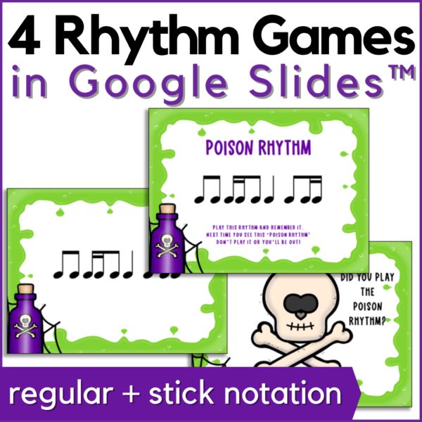 4 poison rhythm games in both regular + stick notation