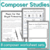 classical composer studies - 8 composer worksheet sets