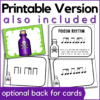 printable version of the poison rhythm game also included - optional back for the cards