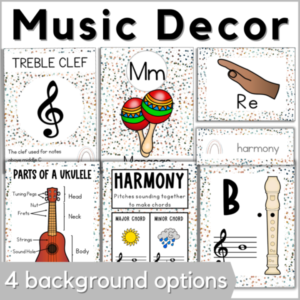 music decor bundle - 4 background options