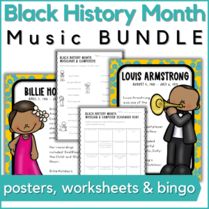 Black History Month music activities bundle of resources