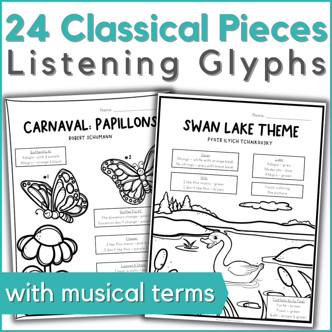 Famous Classical Music Listening Glyphs & Worksheets - Dynamic Music ...