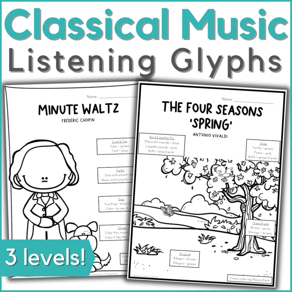 Famous Classical Music Listening Glyphs & Worksheets - Dynamic Music ...