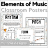 Elements of music classroom posters in multiple boho neutral designs