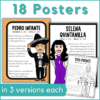 hispanic heritage month music - 18 musician posters in 3 versions each