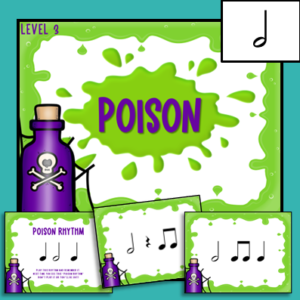 poison rhythm game level 3 for half note - images of slides from the music game