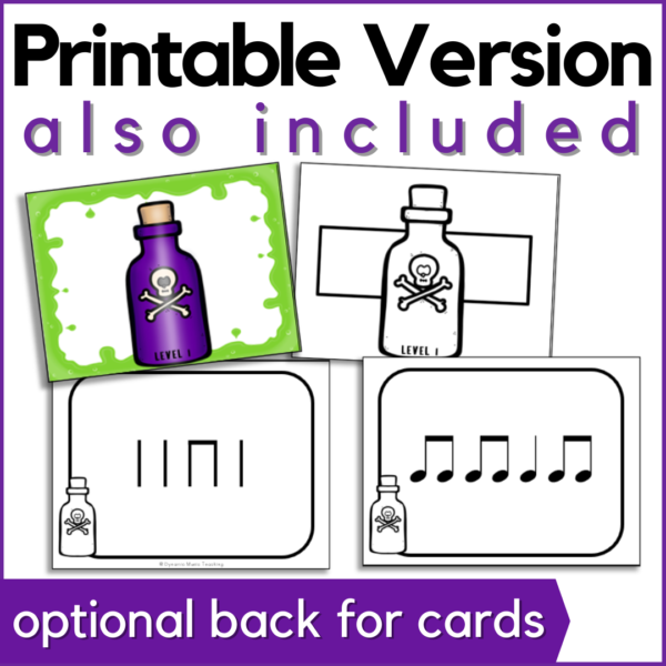 printable version of the poison rhythm game is also included with an optional back for the rhythm game cards