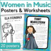 women in music posters and worksheets - 20 posters - image of 2 posters: ella fitzgerald and fanny mendelssohn