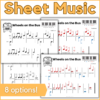 The Wheels on the Bus Off-Staff Sheet Music - 8 options for pre-reading