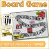 practice piano key names with this school bus themed piano board game