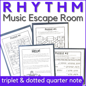 Rhythm Music Escape Room for triplet and dotted quarter note.