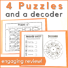 This intermediate music escape room has 4 puzzles and a decoder for engaging review!