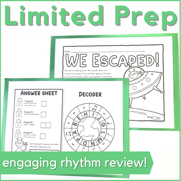 This music rhythm escape room activity needs limited prep. Use this music game for engaging rhythm review.