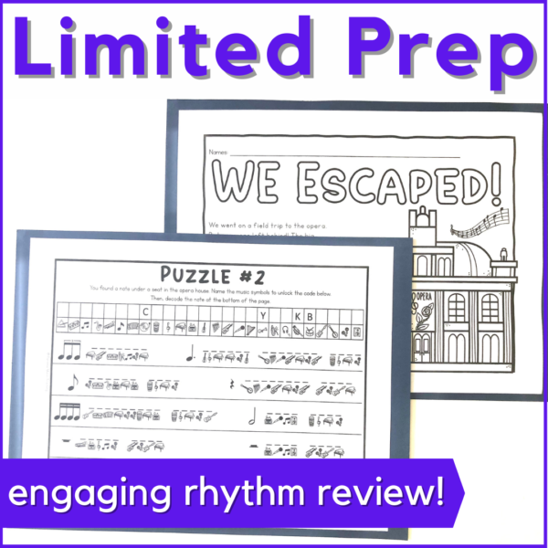 This music rhythm escape room needs limited prep for engaging rhythm review.