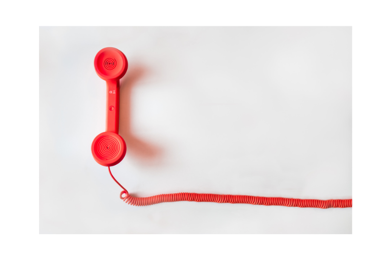 a red telephone
