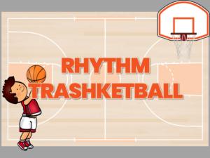 Rhythm Trashketball classroom game for rhythm practice activities in elementary music