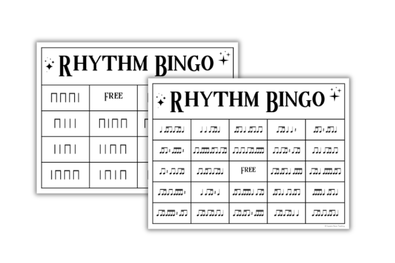 Rhythm Bingo Game for Music Lessons (Easy Rhythm Review Activity ...