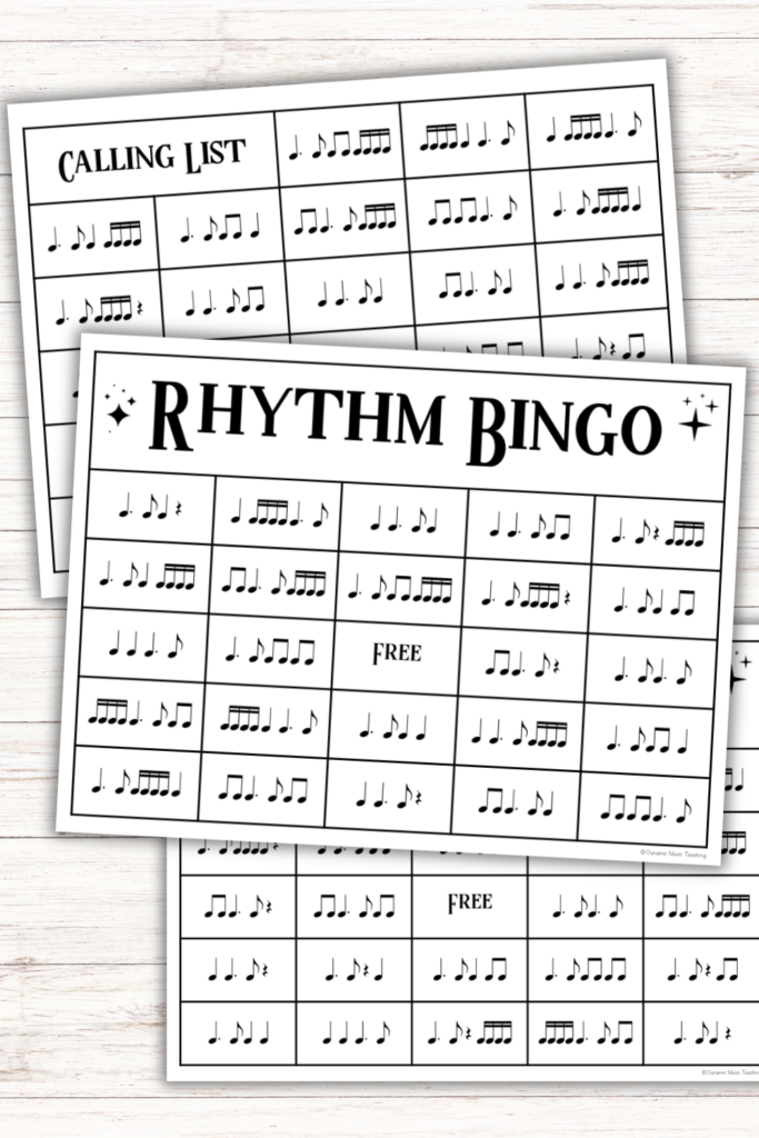 printable rhythm bingo cards 