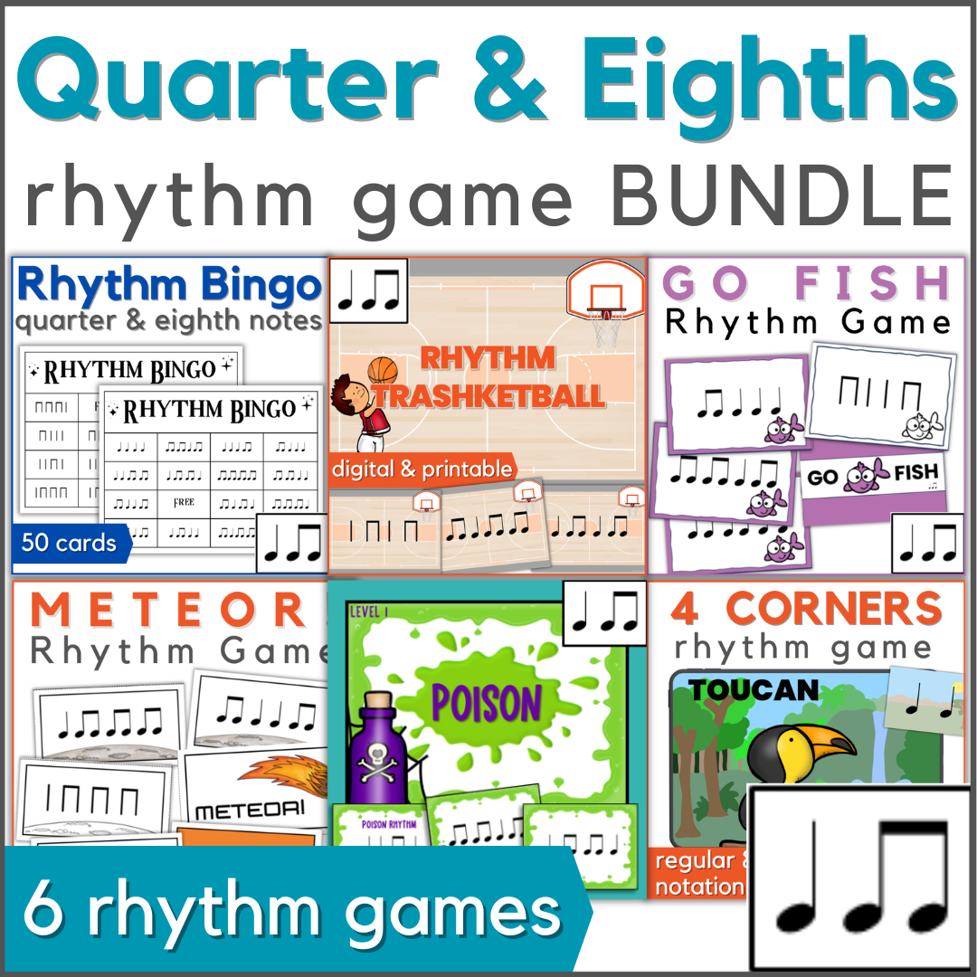 Fun Quarter Note and Eighth Notes Rhythm Games for Music Class ...