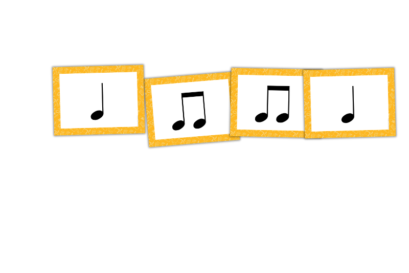rhythm composition cards for quarter and eighth notes made into a 4-beat pattern