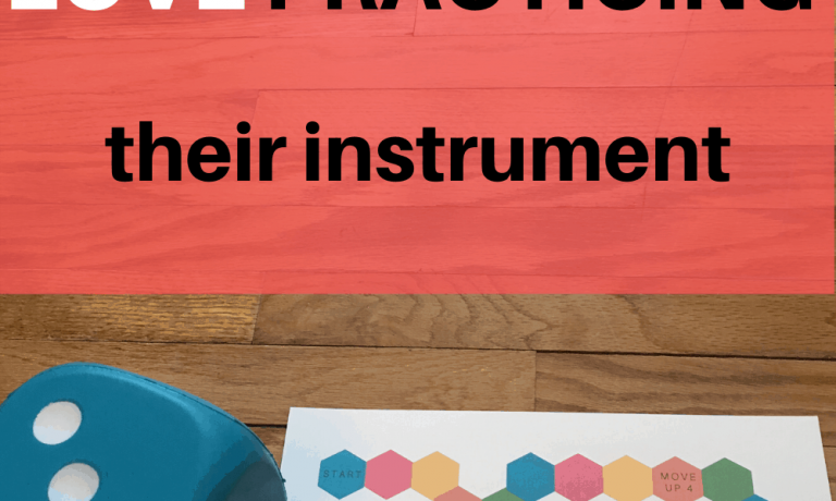 Help your child learn to love practicing their instrument - photo of free printable practice game